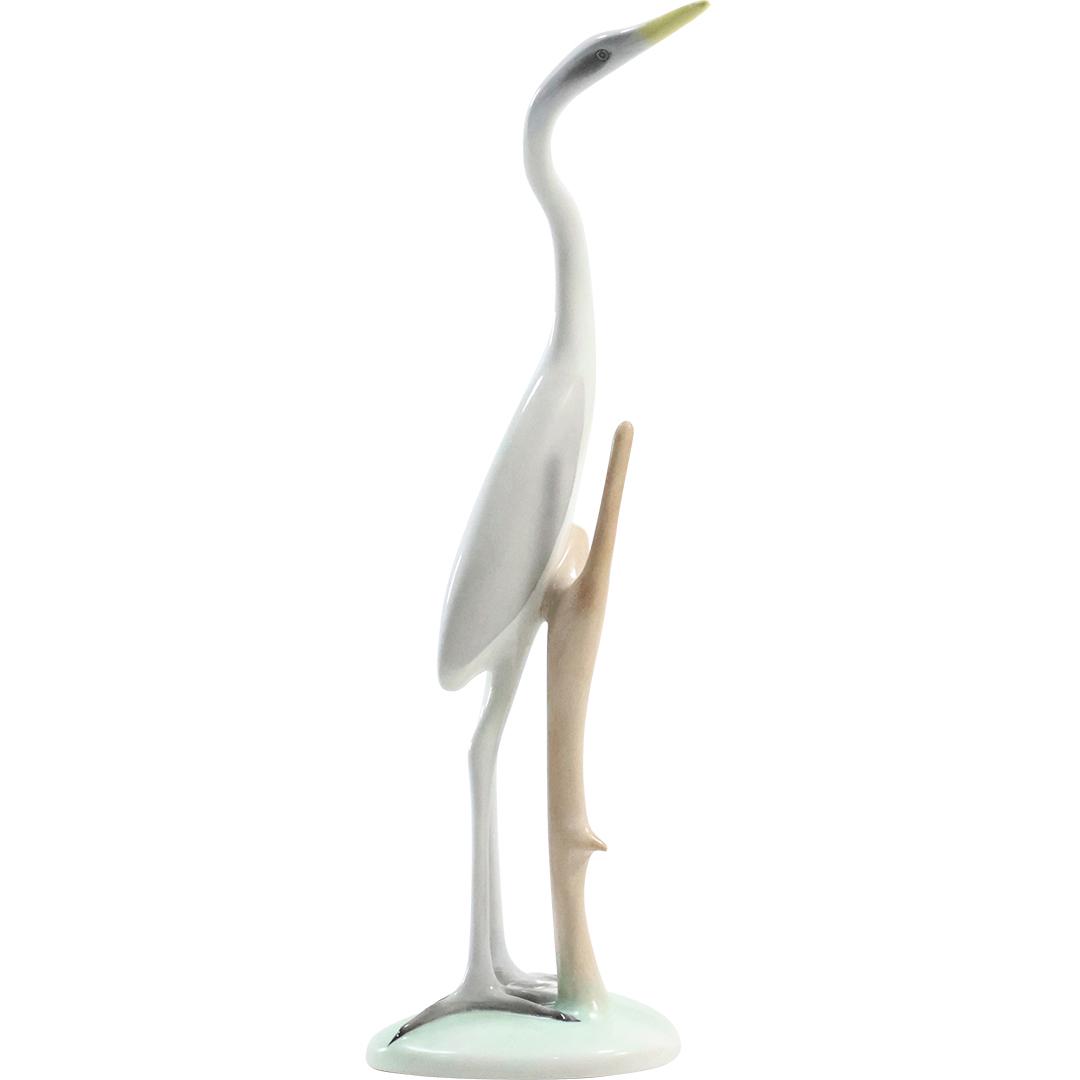 Budapest Aquincum Fine Porcelain HERON Bird Figure Statue 11.25 inches height (1 of 8)