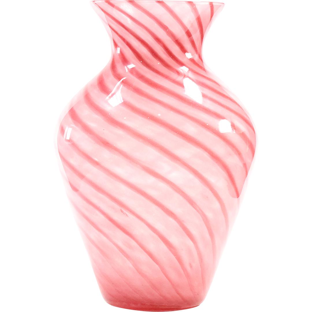 Cranberry Swirl Glass Vase Mid-Century Modern 12.5 inches height (1 of 7)