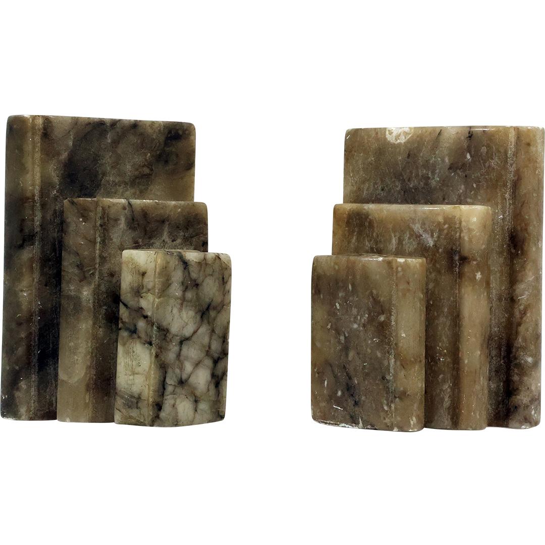 Vintage Onyx Stone Bookends: Vintage Onyx Stone Bookends. size: h 5.25 L 4