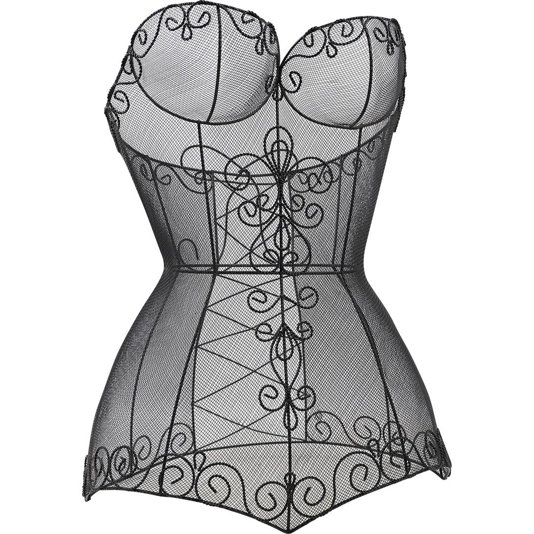 Black Wire and Mesh Dress Form 17.25 inches height (1 of 14)