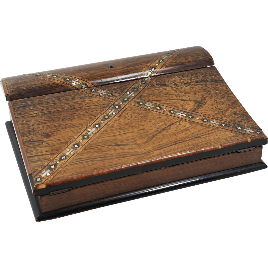 19th C. Continental Wooden Folding Lap Desk with Pen Cabinet Top (1 of 16)