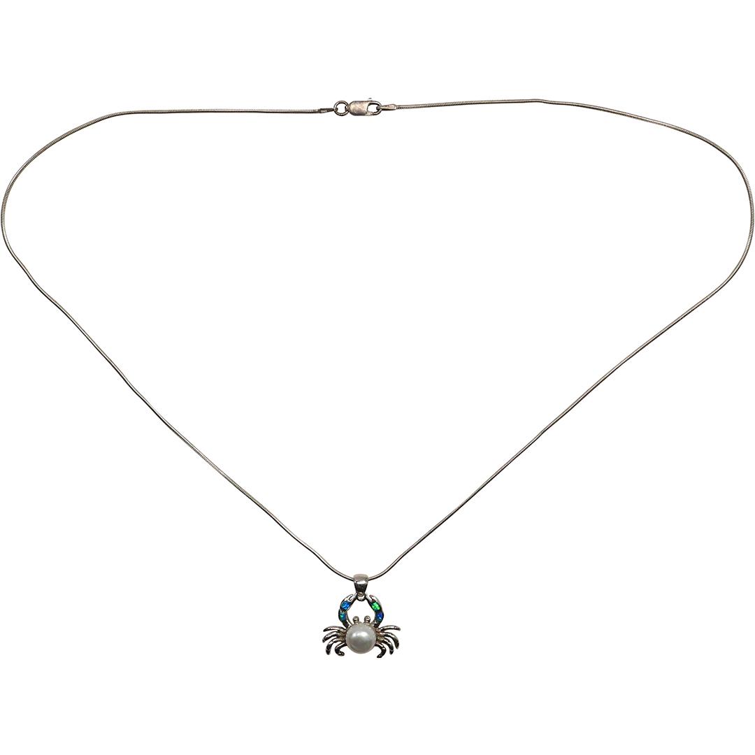.925 Sterling Silver RCI Black onyx legs Pearl Body Lobster Pendant Necklace .925 Snake Chain: .925 Sterling Silver RCI Black onyx legs Pearl Body Lobster Pendant 1 in. x 7/8 in. Necklace .925 Snake Chain 20 inches length