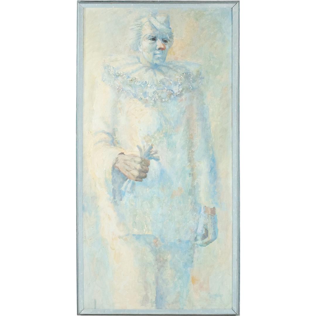 Signed Hammond, Large Vintage Oil Painting FULL PORTRAIT OF A STANDING CLOWN - Quality Painting (1 of 14)