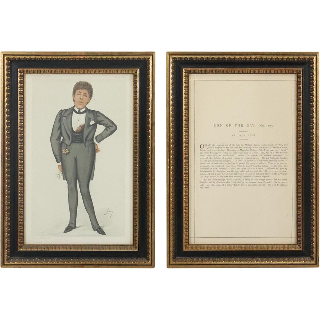 [2] Vanity Fair 1881, Men of The Day No. 305, Mr Oscar Wilde, Colored Print and Story (1 of 12)