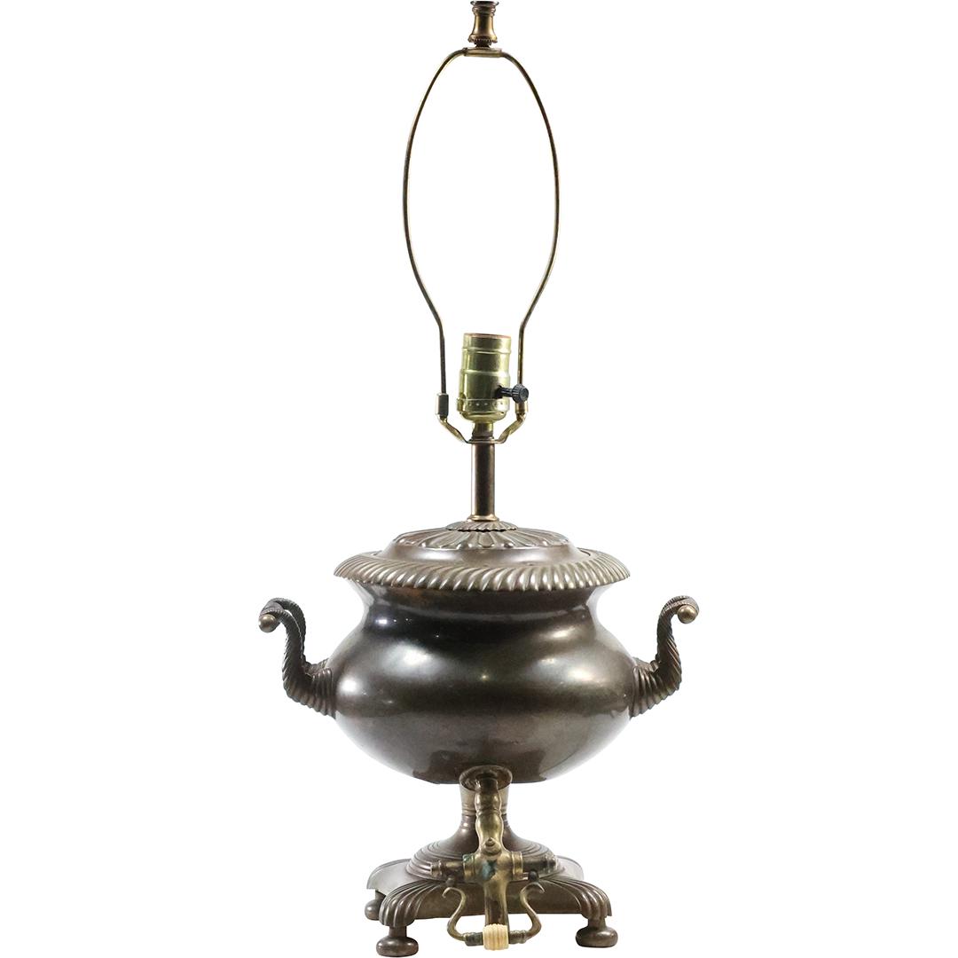 19th C. Brass Samovar Table Lamp (1 of 12)