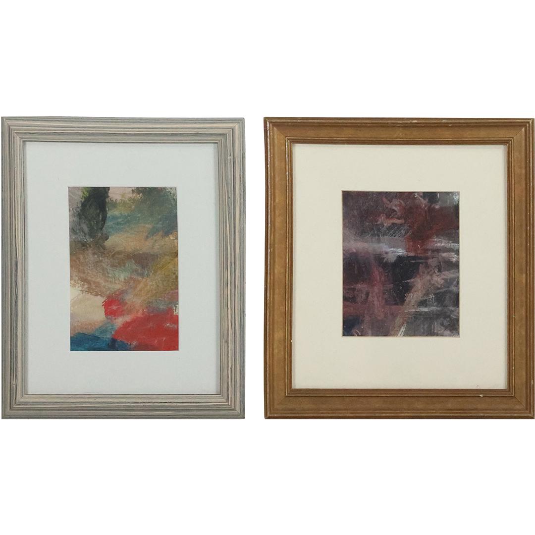 [2] Small Framed ABSTRACT Paintings Oil on Paper (1 of 13)