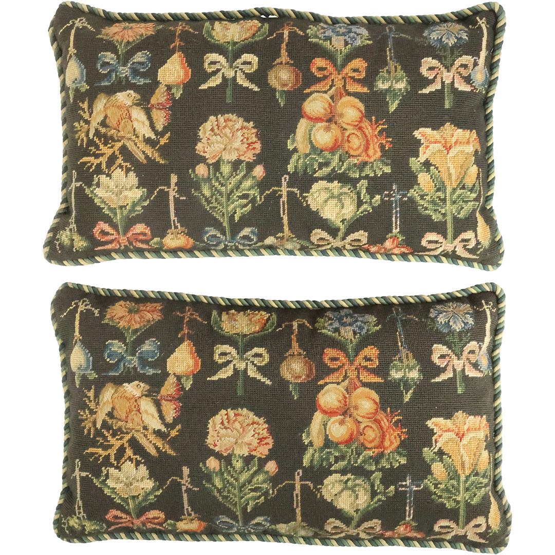 [2] Pettipoint Emboidered Pillows: Eagle, Flowers, Fruit (1 of 18)