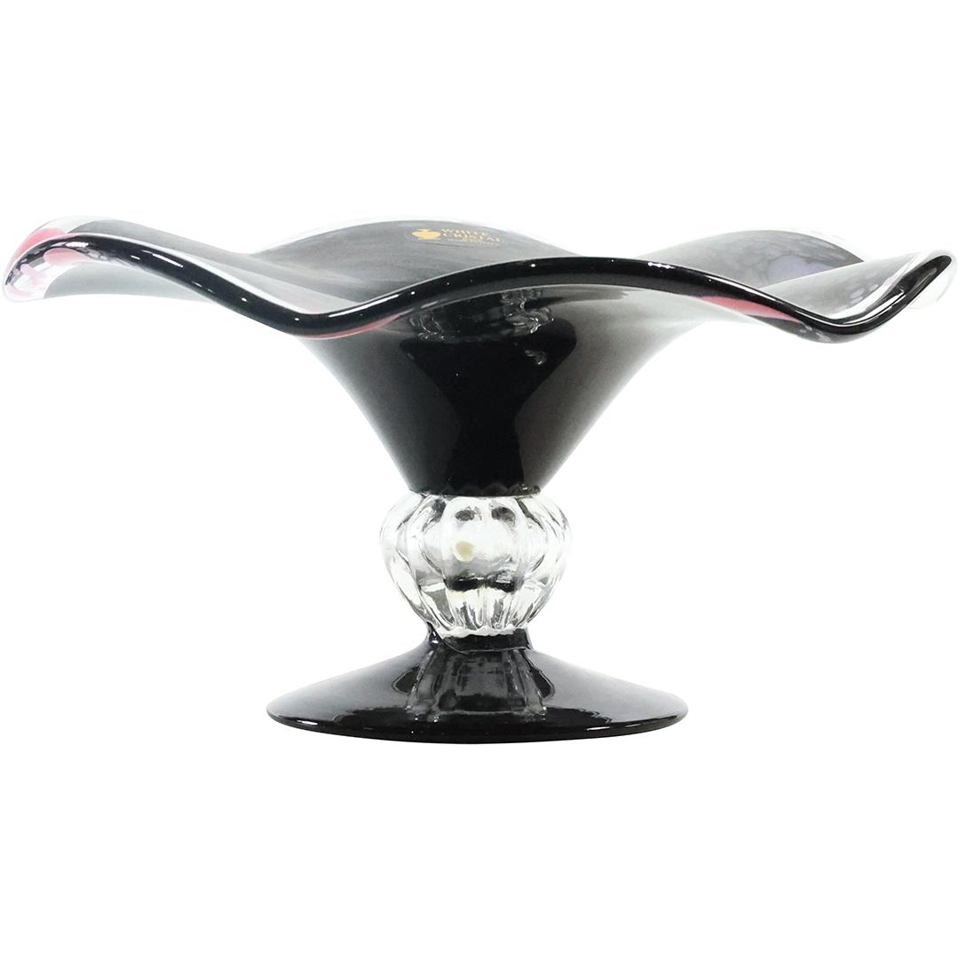 White Crystal made in Italy Dark Amethyst Glass Pedestal Compote 12 inches diameter (1 of 10)