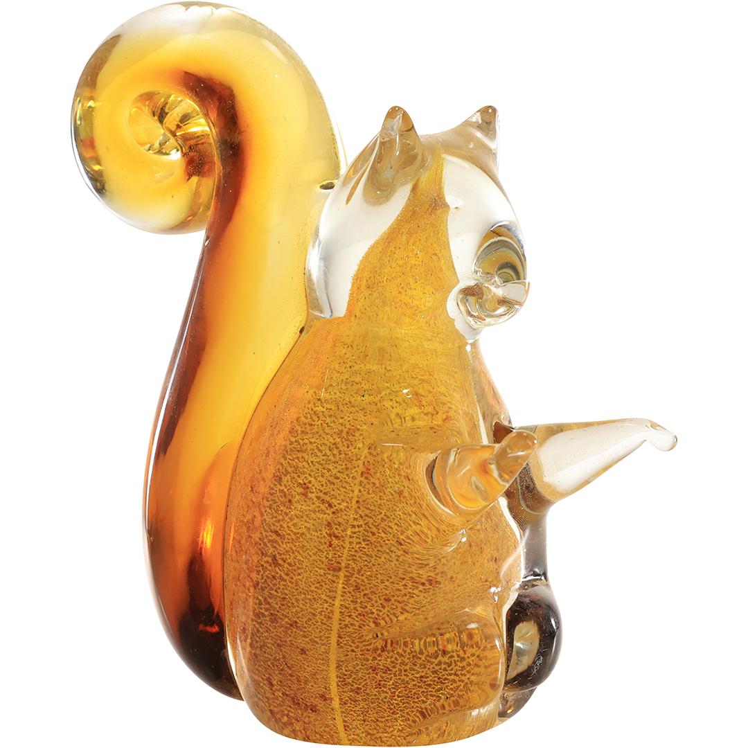 Murano Italian Art Glass Amber SQUIRREL Figure Sculpture 6 inches