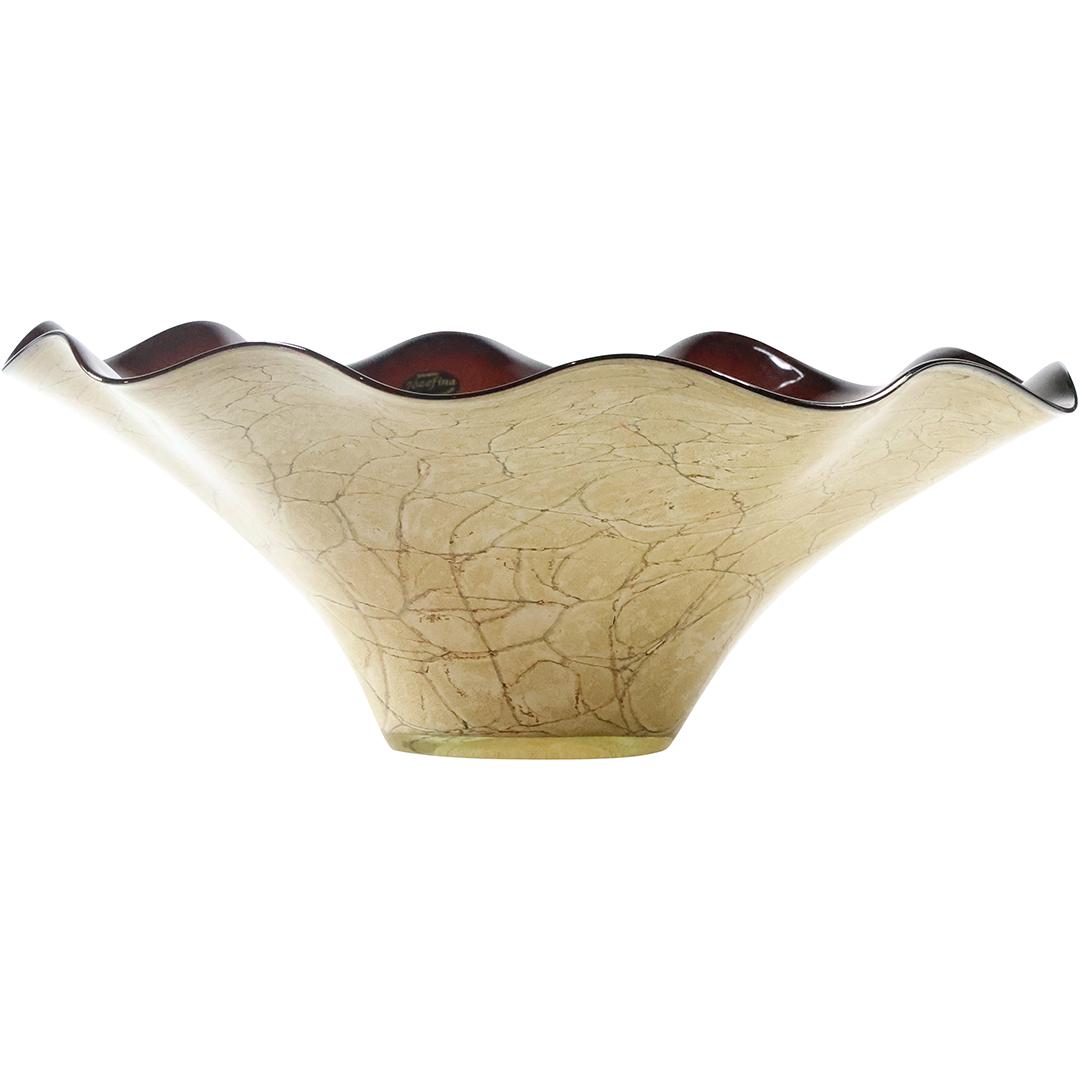 Krosno Jozefina Poland Large Art Glass Center Bowl 15.5 inches diameter (1 of 9)