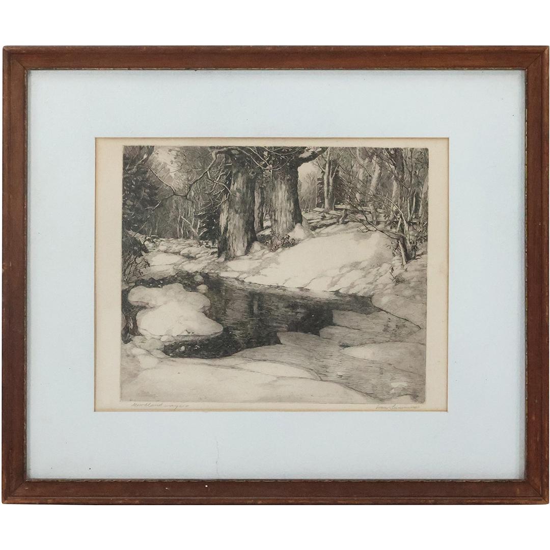 Ivan Summers 1889-1964 American, Etching "Woodland Ways" Pencil Signed, Titled (1 of 12)
