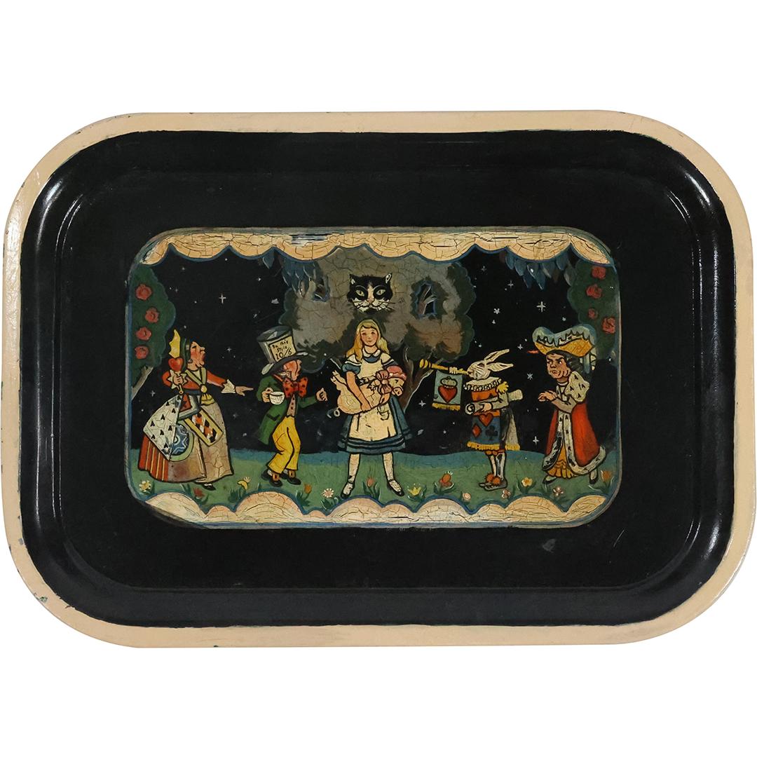Alice in Wonderland, Early Toleware Tray 17.25 inches length (1 of 10)