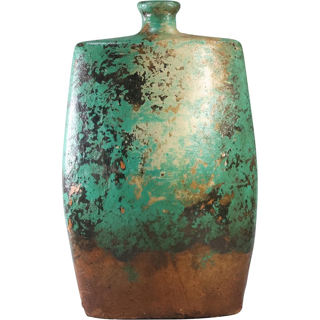 Green Ceramic Pottery Vase 15.5 inches height (1 of 13)