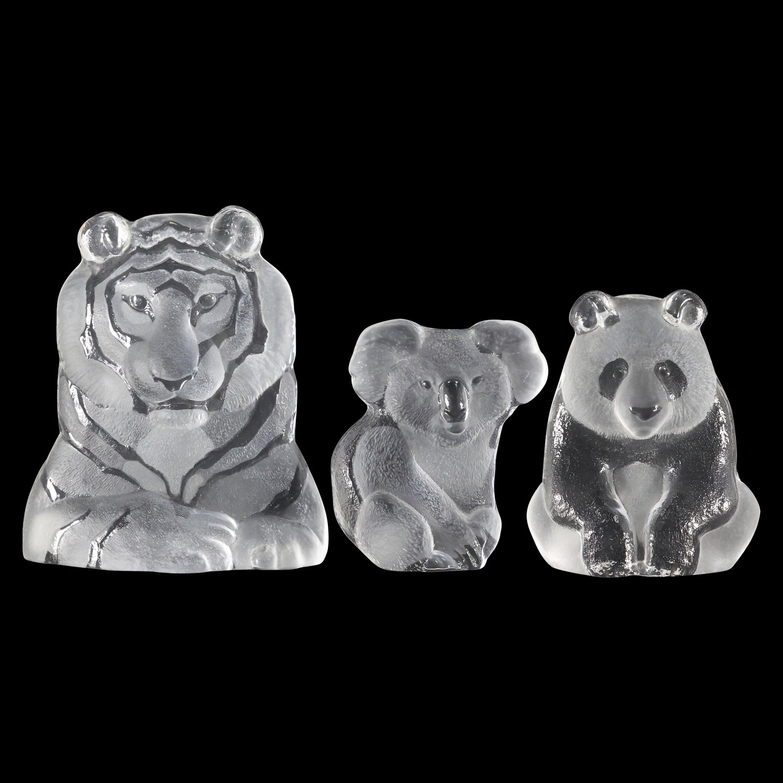 [3] Assorted MATS JONASSON Sweden Crystal Glass Animals : Lion, Koala Bear, Panda Bear (1 of 18)