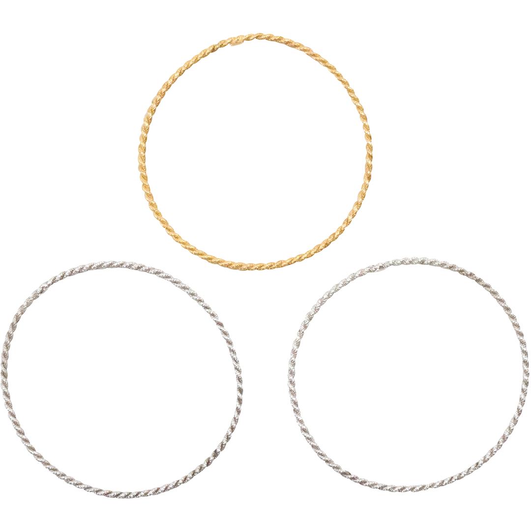 [3] marked Speidel Bangle Bracelets [1] 14K GOLD, [2] Sterling Silver 2.75 in. x 1/8 in. (1 of 8)