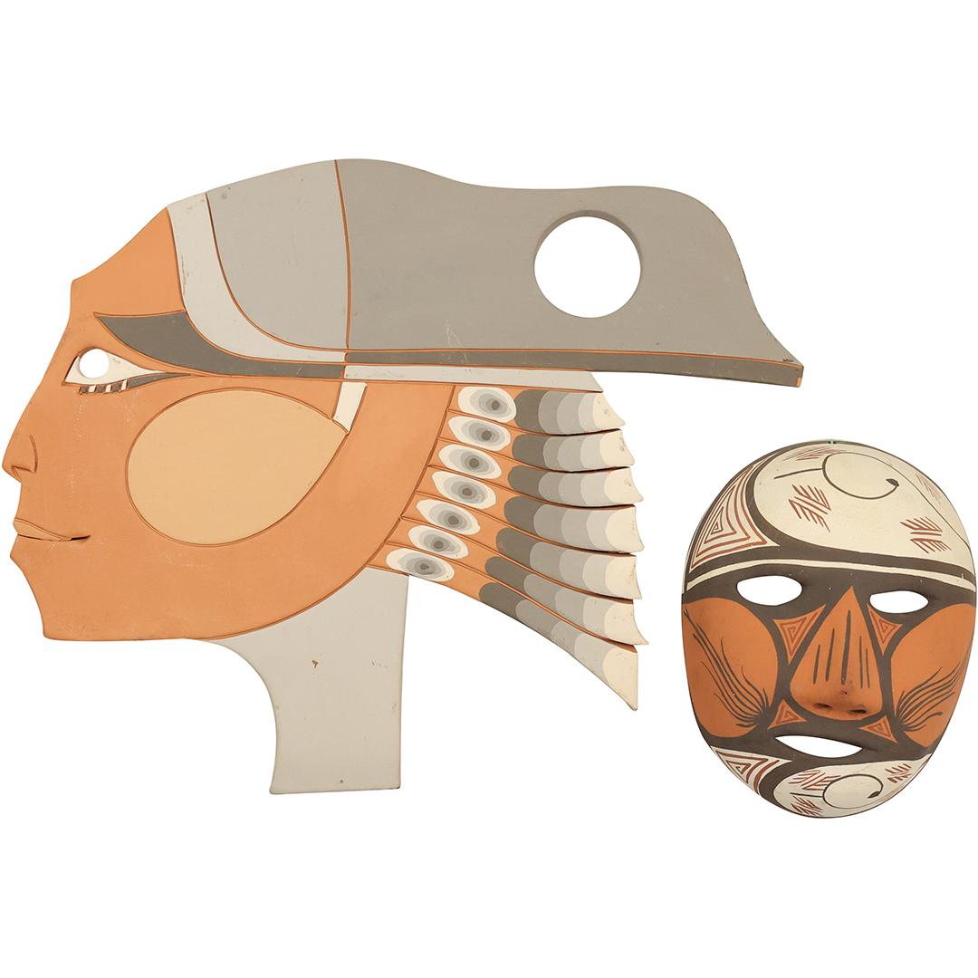 [2] South American Clay Masks Hand Decorated and Signed (1 of 20)