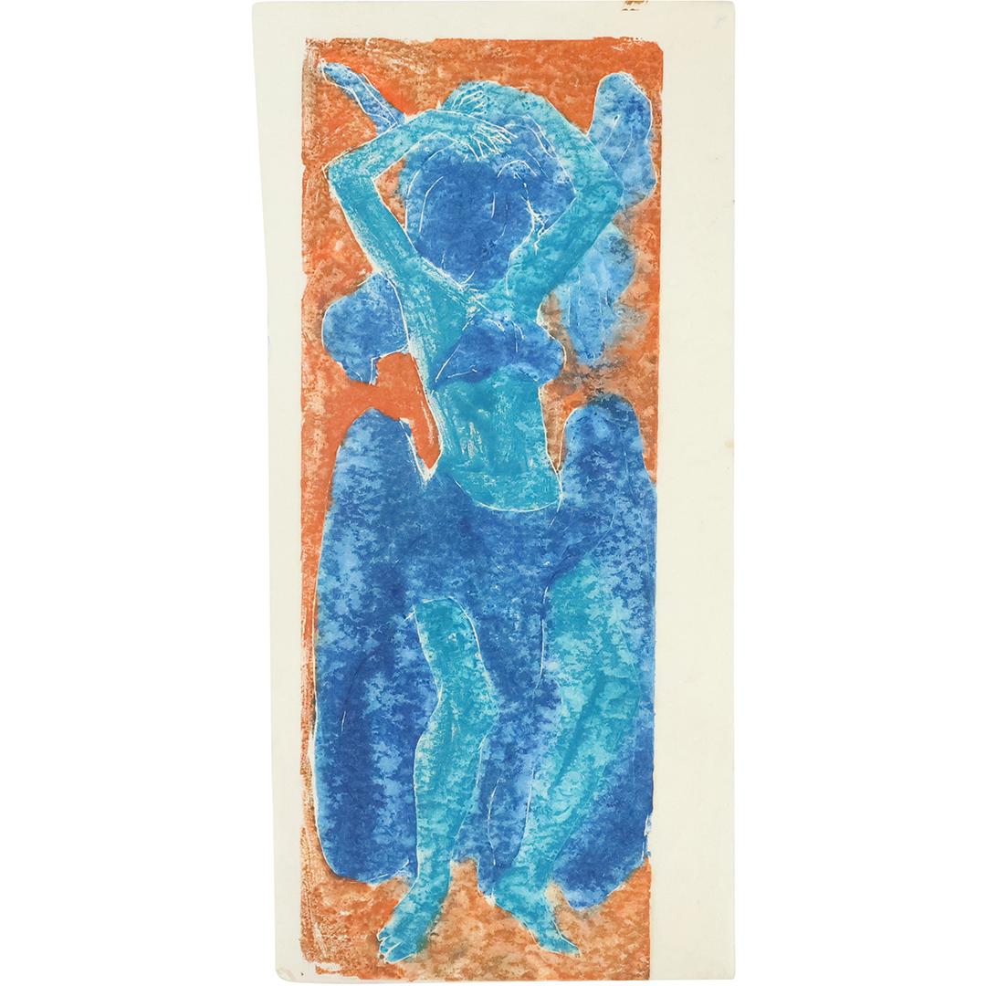 Donald Purdy, American, Lithograph Modernist "Blue Woman" (1 of 11)