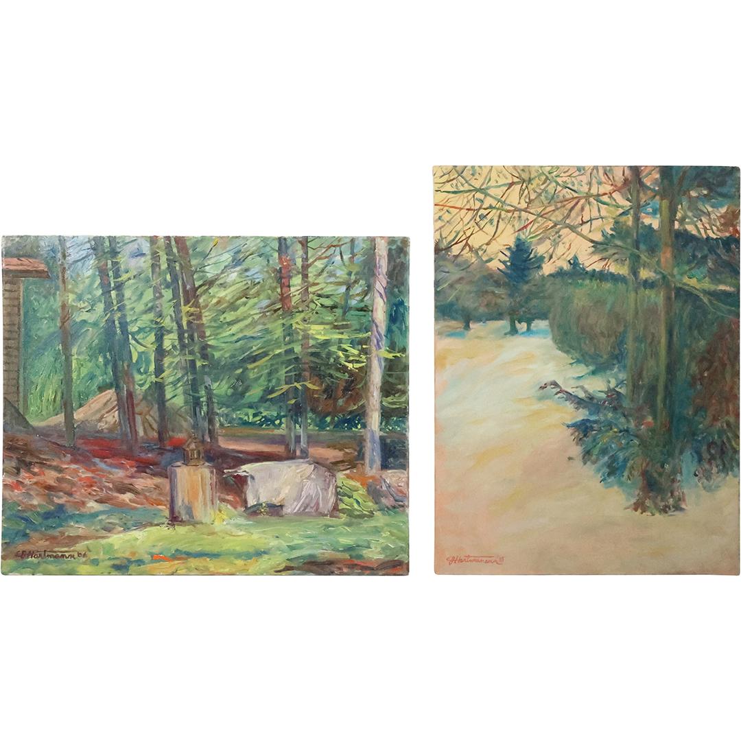 [2] E J Hartmann, American, Oil on Canvas Paintings, Woodland Landscape (1 of 20)