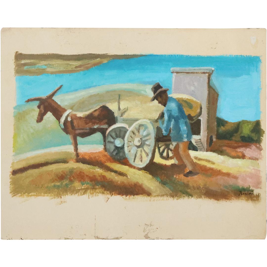 Thomas Hart Benton; American Oil Sketch Signed (1 of 11)