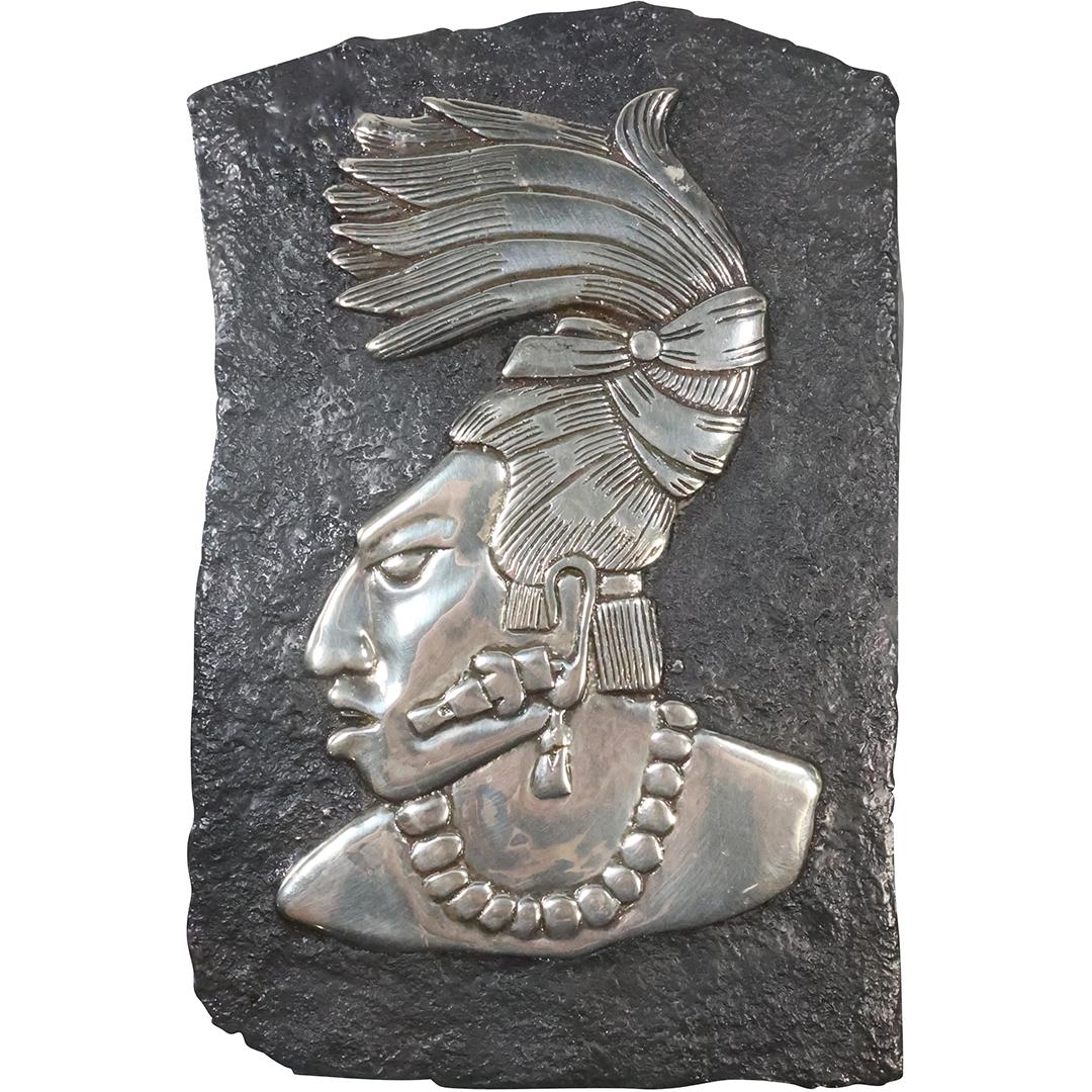 Sterling Silver [tested] Palenque's Figure Wall Plaque 9.25 inches x 6 inches (1 of 8)