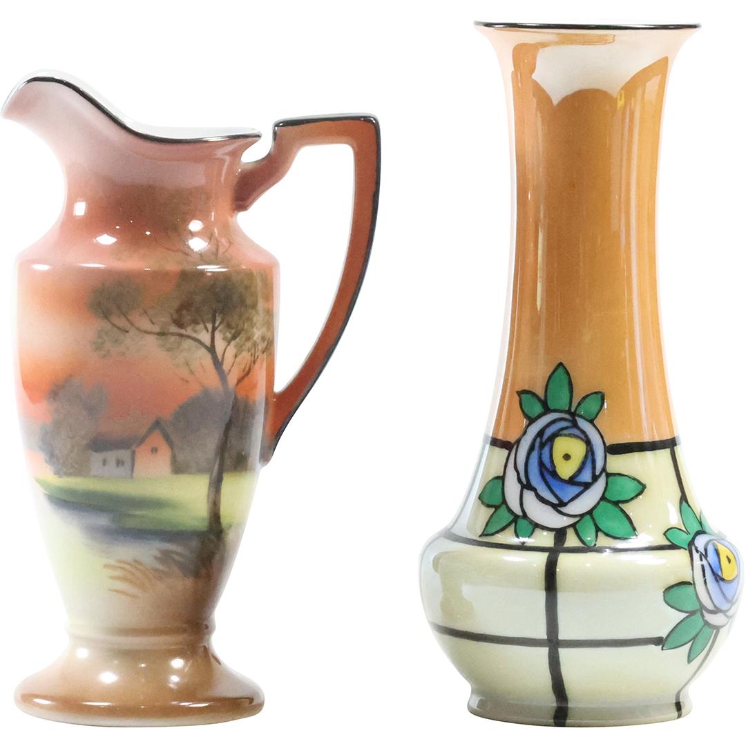 [2] Vintage NORITAKE Hand Decorated Pitcher and Vase (1 of 12)