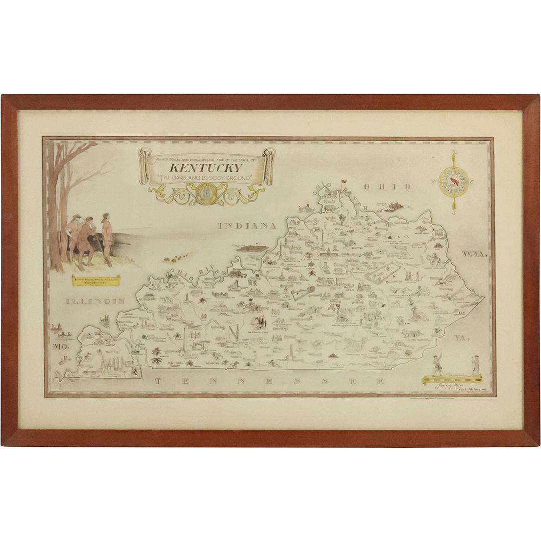 Vintage Framed Map of Kentucky (1 of 14)