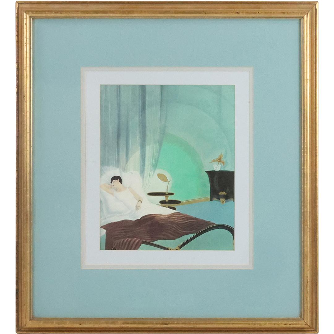 "Sleep" by Paul Iribe [1883-1935] Framed Color Print (1 of 9)