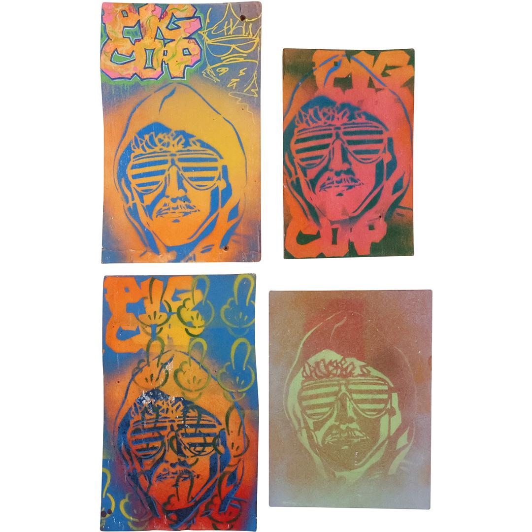 [4] Assorted Street Art, Pop Art, Silkscreens on Wood Panels Portraits: [4] Assorted Street Art, Pop Art, Silkscreens on Wood Panels Portraits. size: between 11.25 x 7 and 14.25 x 8.75