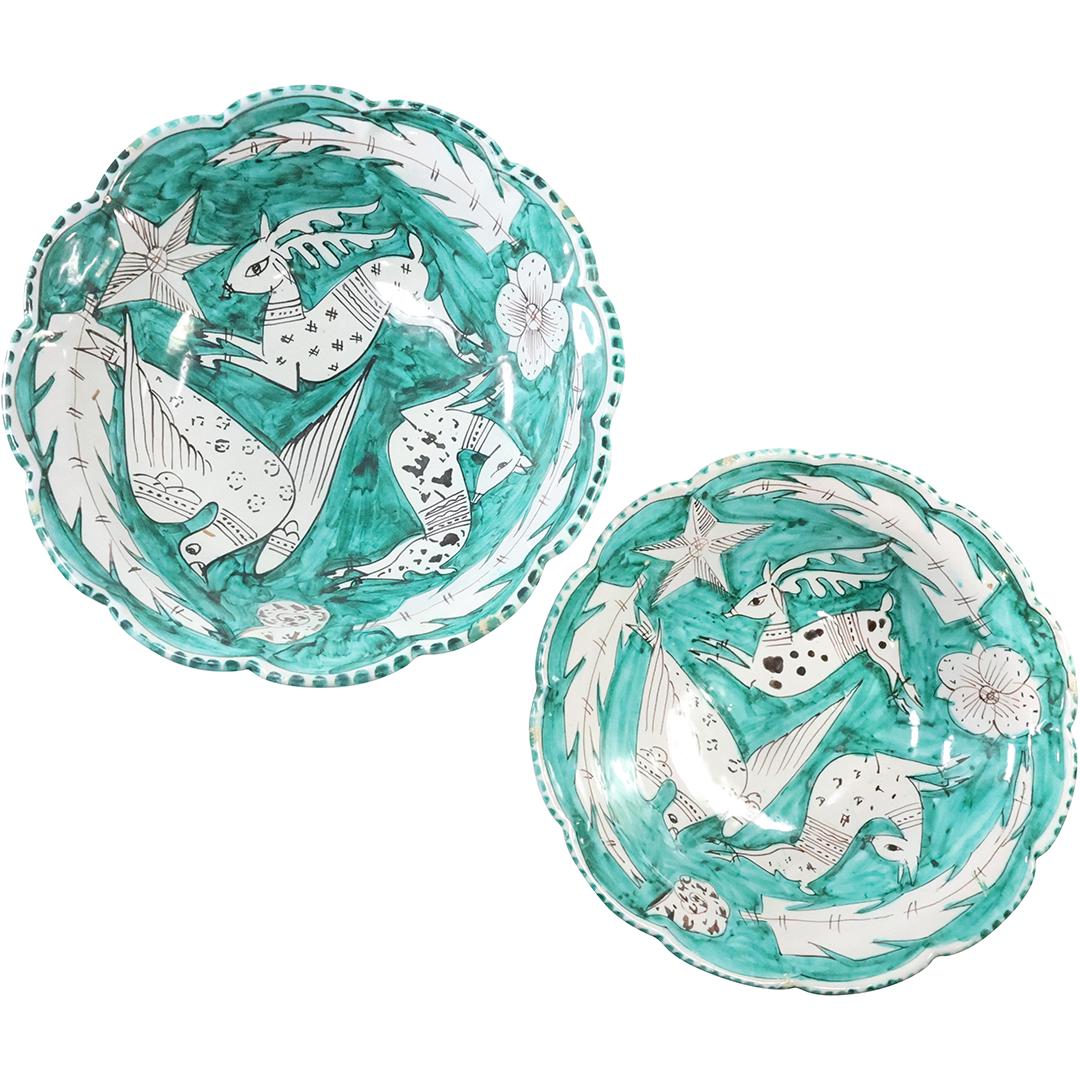 [2] Vintage Ceramic Italian Faience Pomte Vecchio Decorated Plates (1 of 17)