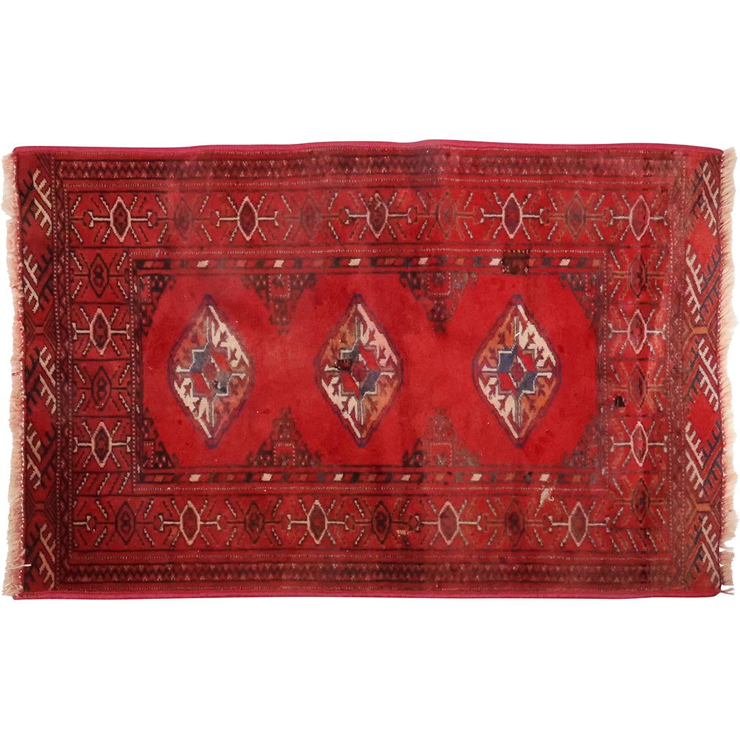 Hand Made BOKARA Red Field Scatter Rug 27 inches x 43 inches (1 of 12)