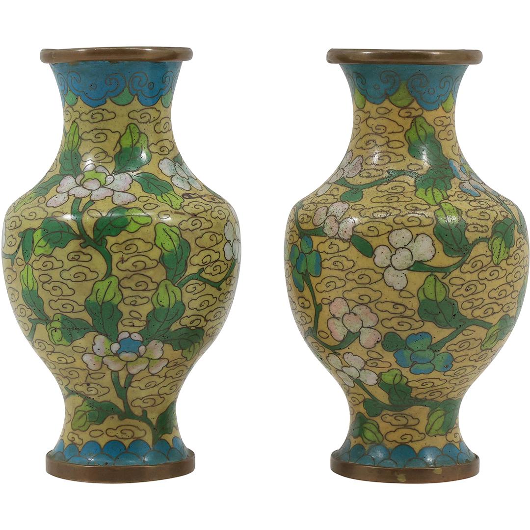 [2] Chinese Cloisonne Cabinet Vases 5.5 inches height (1 of 13)