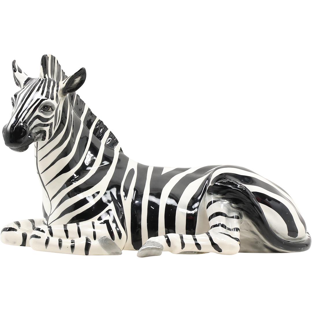 Large Ceramic ZEBRA Figure Statue 19 inches length (1 of 20)