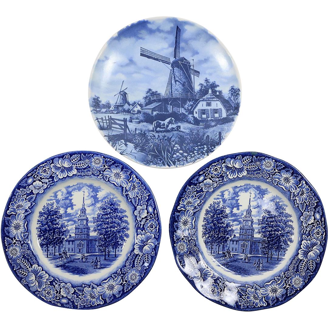 [3] Blue and White Cabinet Plates Liberty Blue and Delft Windmill (1 of 20)