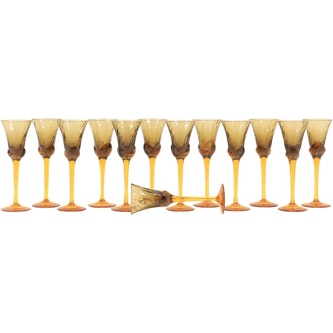 [13] Amber Glass Cocktail Stemware Glasses (1 of 19)