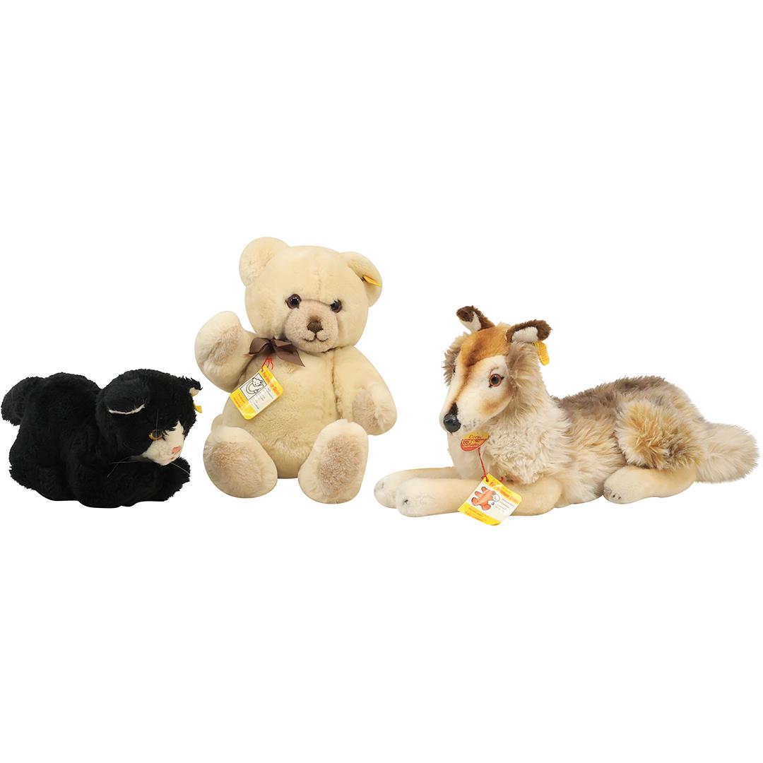 [3] Assorted STEIFF Stuffed Animals: Cat , Dog, Bear - Each Original Tags (1 of 20)