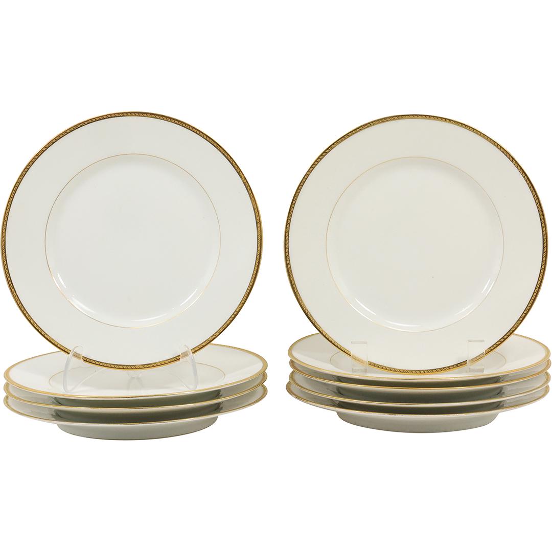 [9] C A LImoges France Fine Porcelain Luncheon Plsates with Gold Rims 8.25 in. diameter: [9] C A LImoges France Fine Porcelain Luncheon Plsates with Gold Rims 8.25 in. diameter. size: h 1 L 8.25