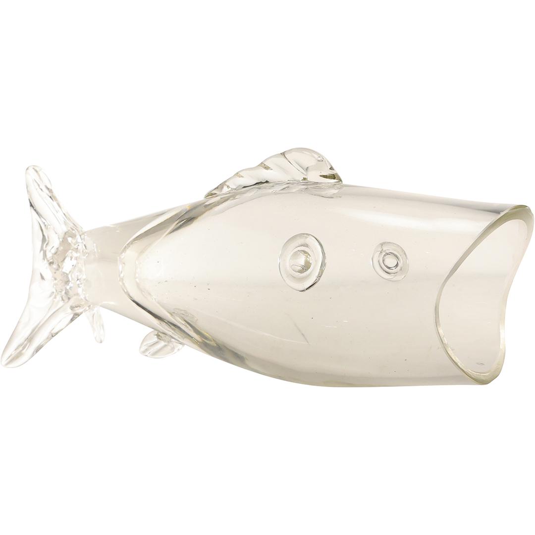 Murano Clear Art Glass FISH Figurative Vase or Candy Container 15.5 inches length (1 of 19)
