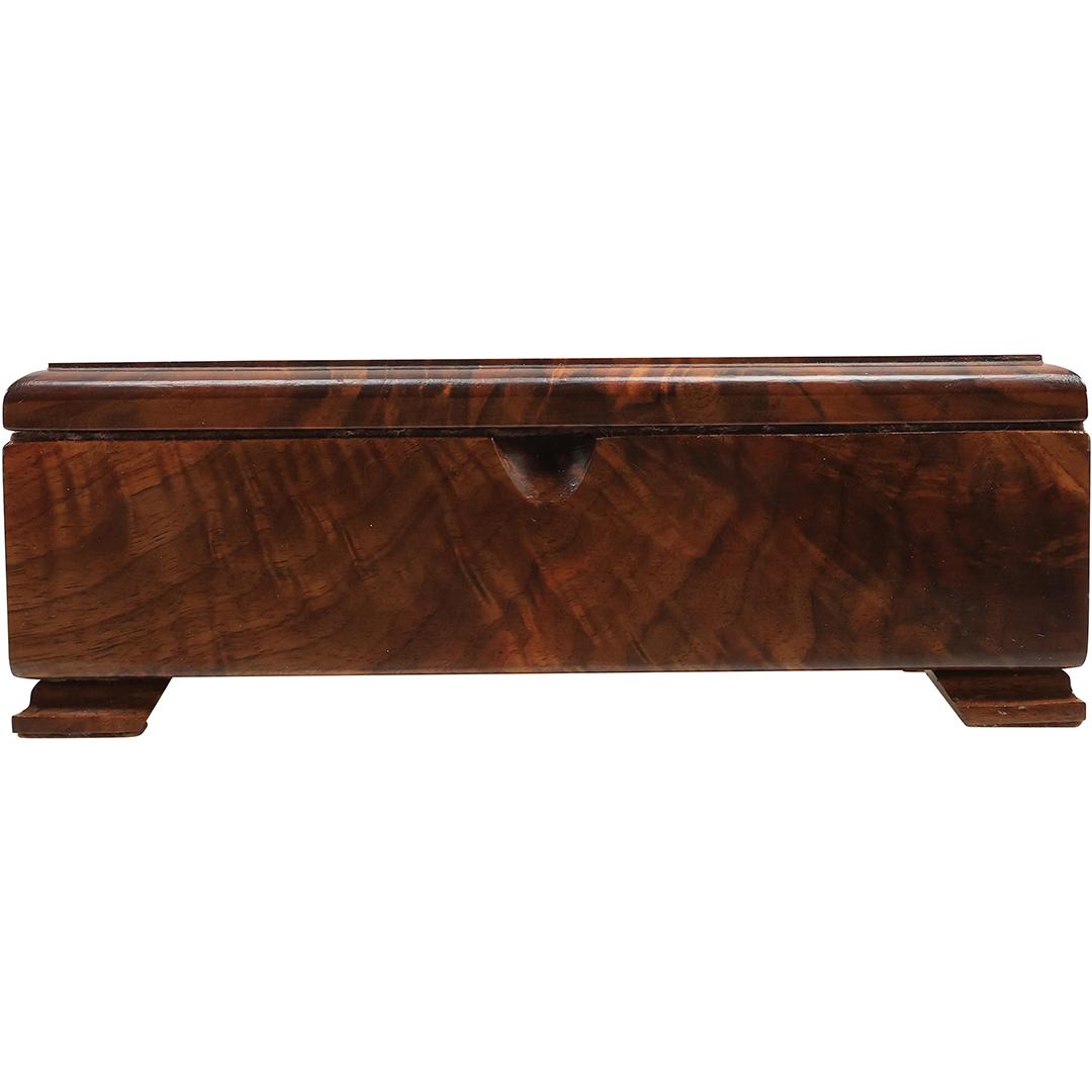 Polished Crotch Mahogany Wood Document Box (1 of 19)