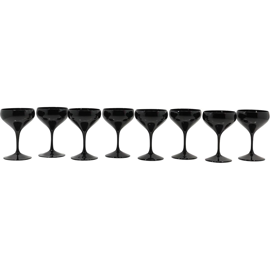 [8] Black Glass Stemware Cocktail Glasses (1 of 15)