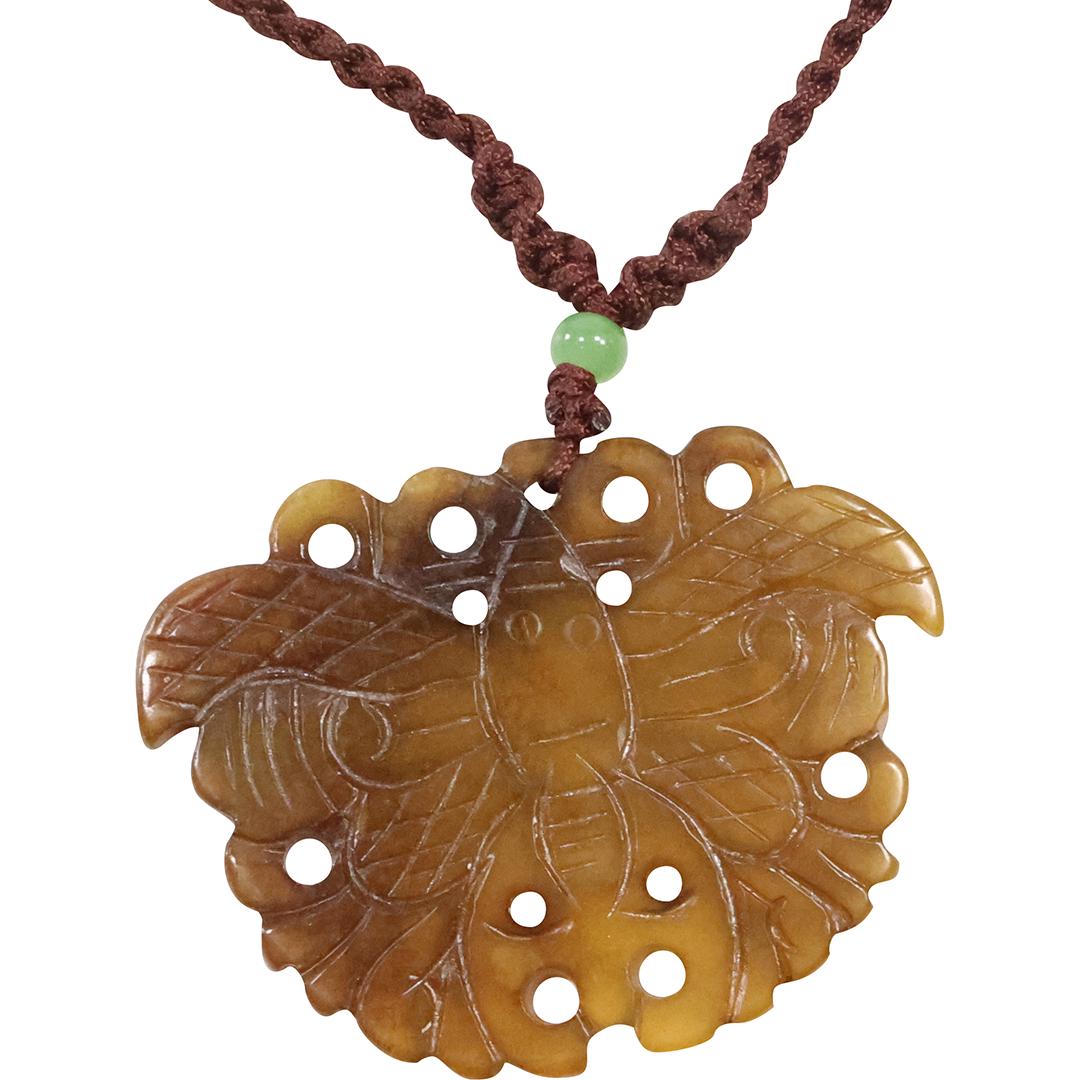 Hand Carved Jade Butterfly Pendant Necklace (1 of 8)