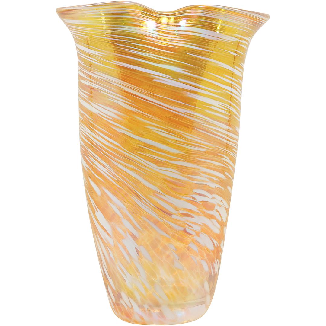 Signed Rosetree, Iridescent Swirls Art Glass Vase 9.75 inches height (1 of 18)