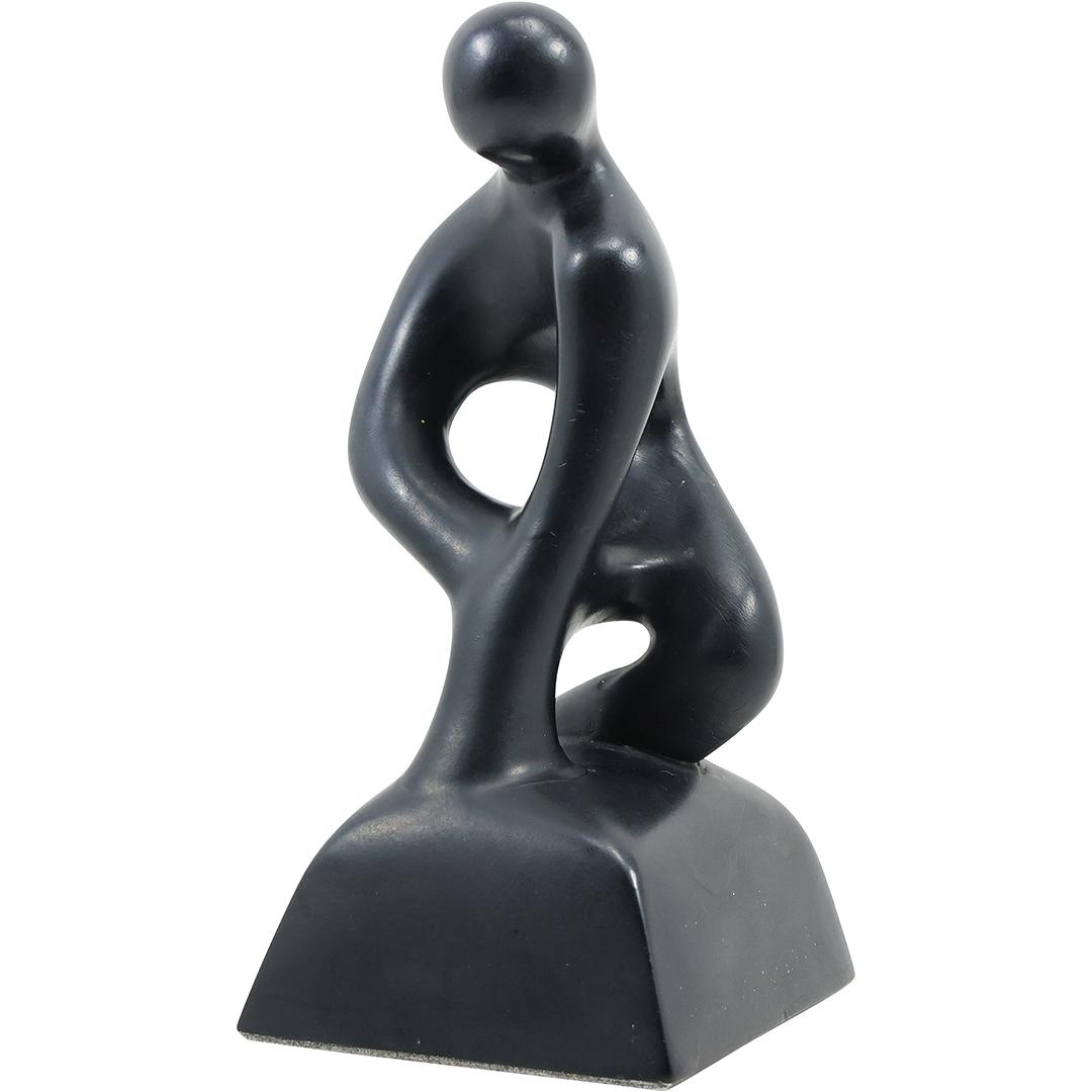 Leo Middleman, Modernism Black Ceramic Abstract Figure Sculpture 10.25 inches height (1 of 18)