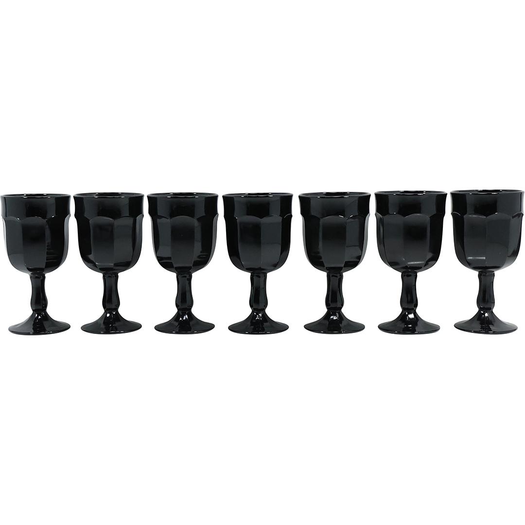 [7] Moser Black Glass Arlington Goblets 7 inches height (1 of 17)
