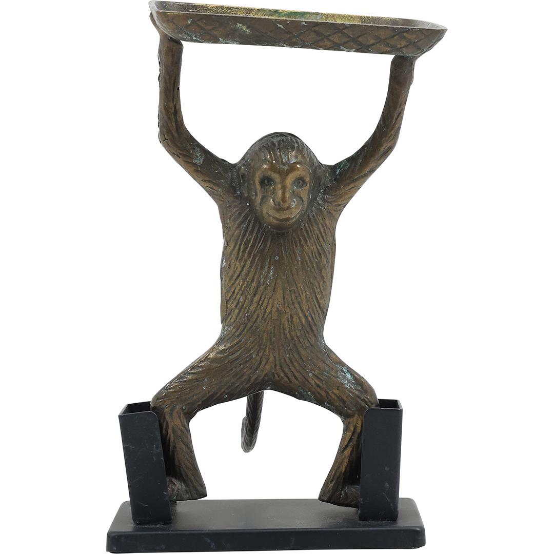 Bronze Monkey Figure Holding Up a Calling Card Tray 7.5 inches height (1 of 14)