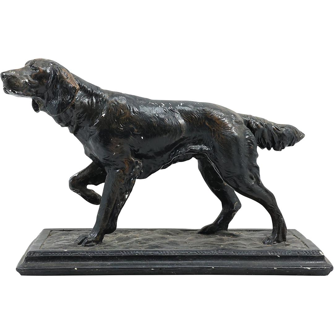 Vintage Hunting Dog Figure Sculpture in Hard Plaster Composition 15 inches length (1 of 20)