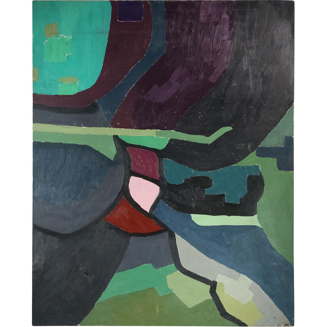 Large Mid-Century Modern ABSTRACT COMPOSITION 60 inches x 48 inches (1 of 19)