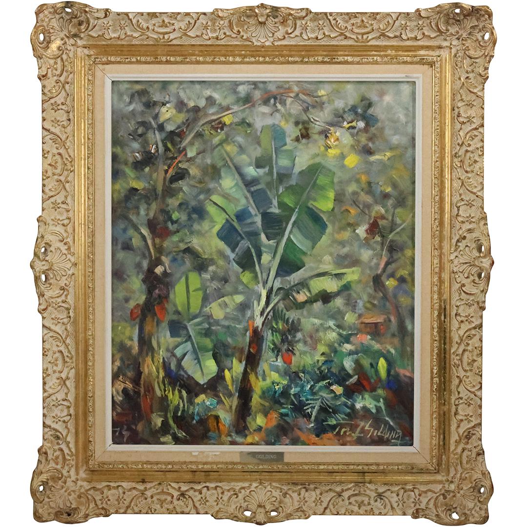 1970s Artist Signed Quality Oil on Board Painting Dense Tropical Forest, Framed (1 of 13)