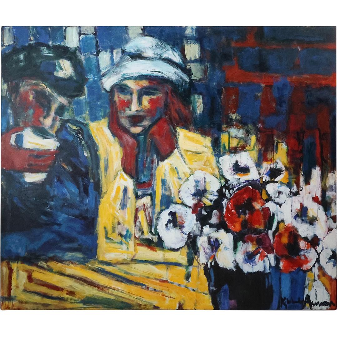Kimberly Annon, Oil on Canvas Painting "Early Morning Cafe" , Signed Front & Back (1 of 16)