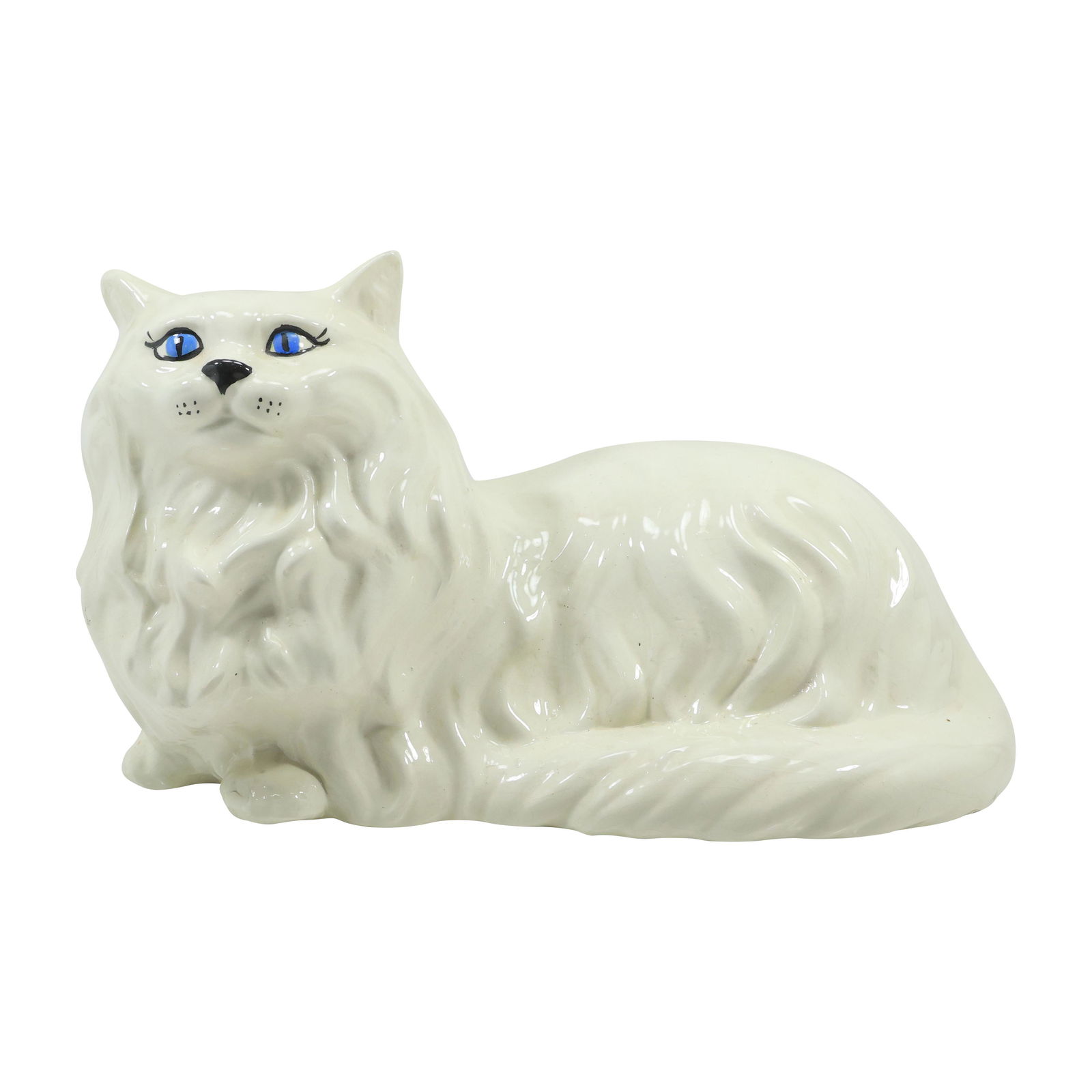 Large White Ceramic Cat Figure Statue 17 inches length (1 of 17)