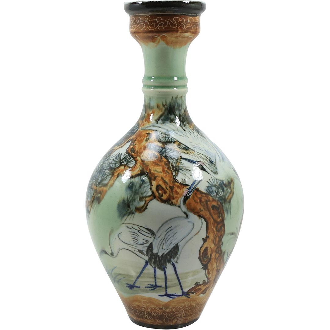 Chinese Taipei Fine Porcelain Vase Tree with Heron Birds 15 inches height (1 of 18)